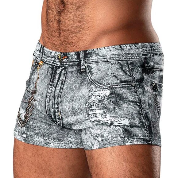 Dirty Denim Mini Short For Men - Picture 5 of 6